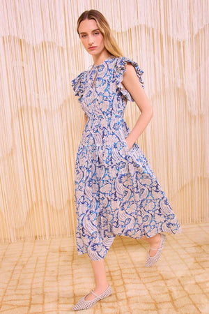 Kairi Flutter Sleeve Midi Dress