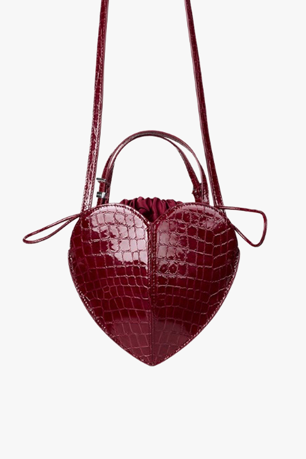 Patent Croco Heart Bag