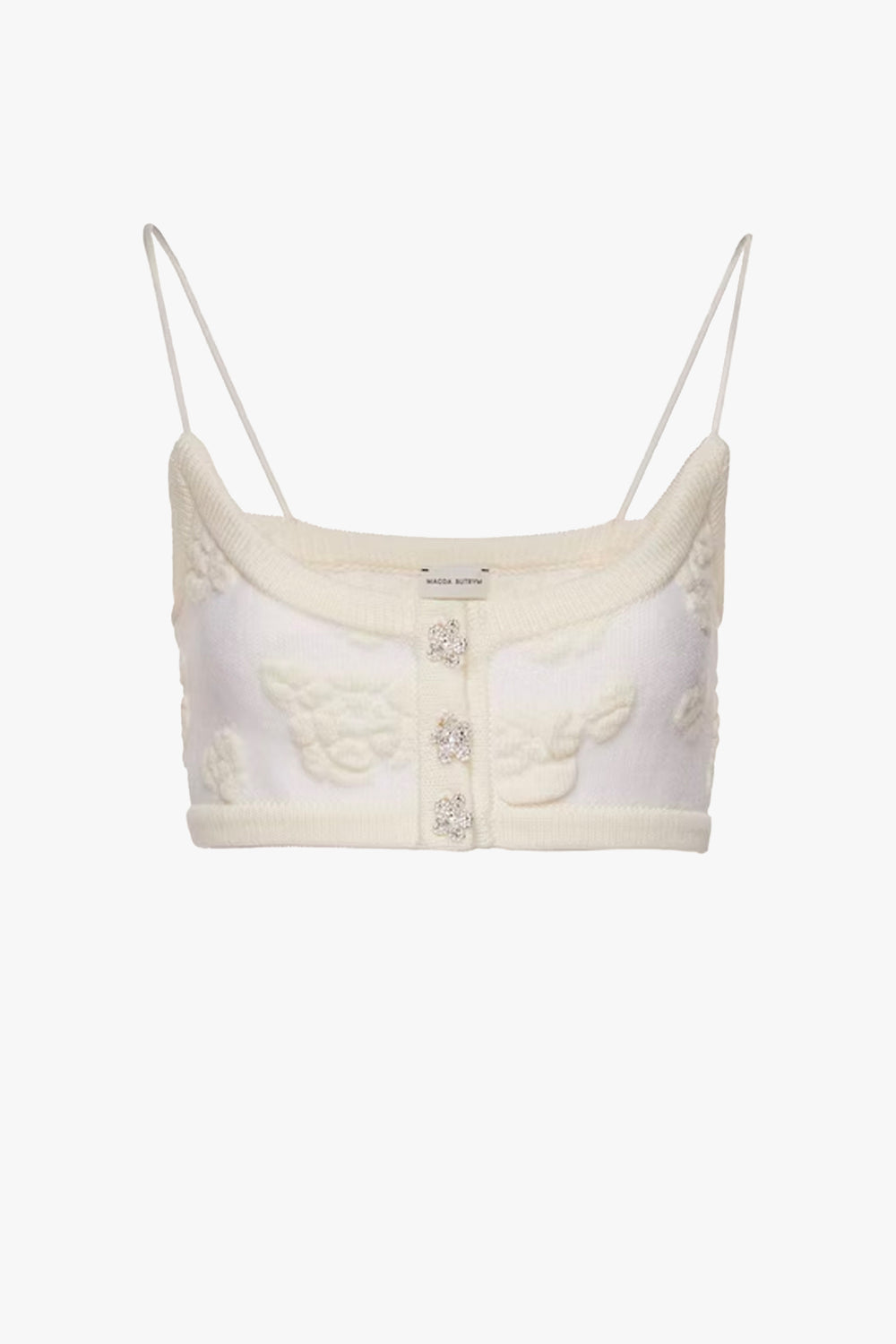 Embossed Flower Print Knit Bralette 10