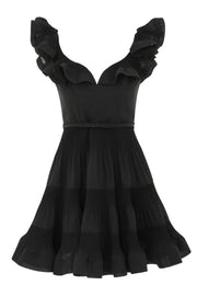Pleated Frill Mini Dress