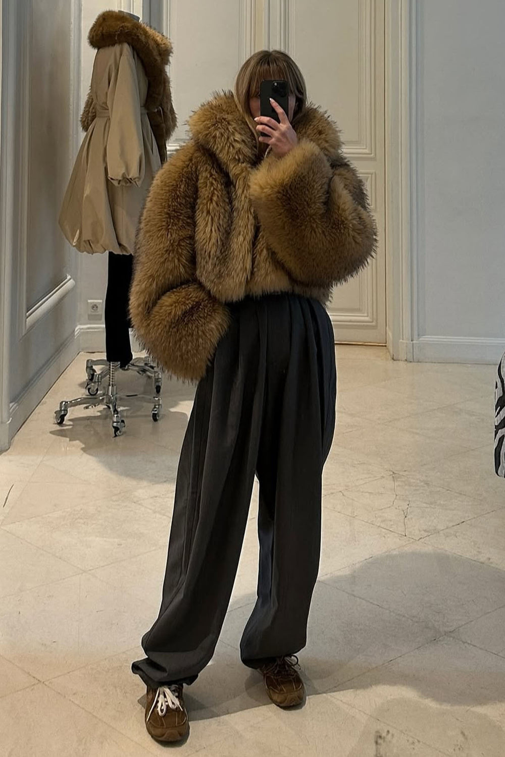 Faux Fur Crop Jacket