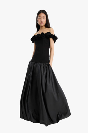 Crepe Flower Maxi Dress