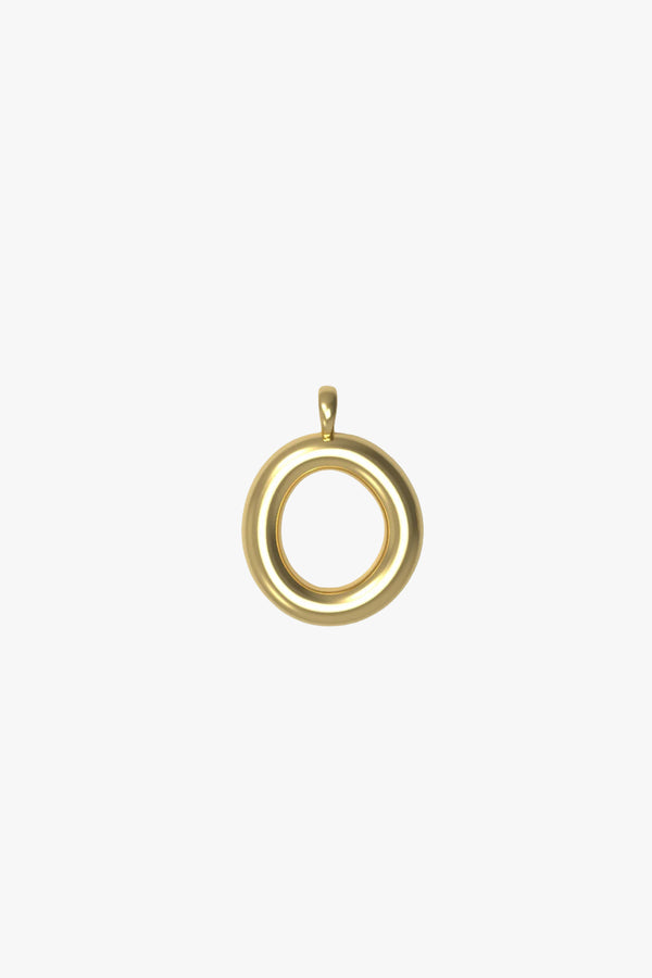 Letter charm Small O - Gold plated
