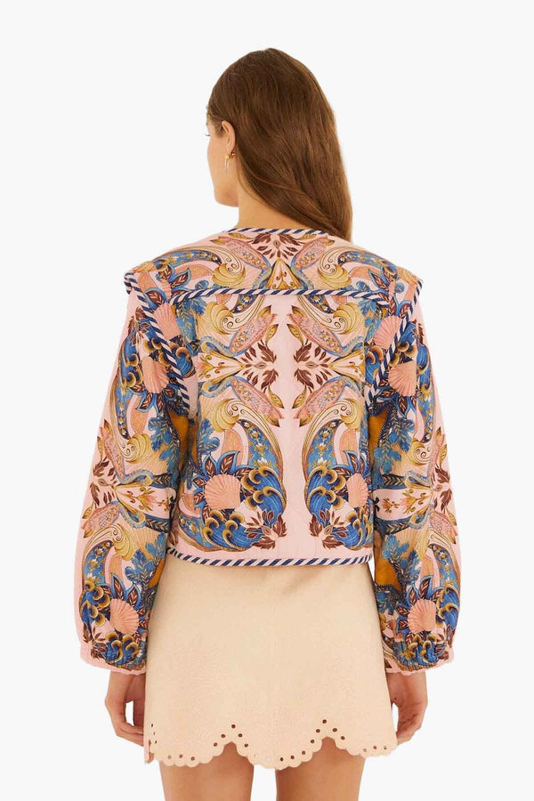 Sea Garden Scarf Soft Pink Long Sleeve Jacket