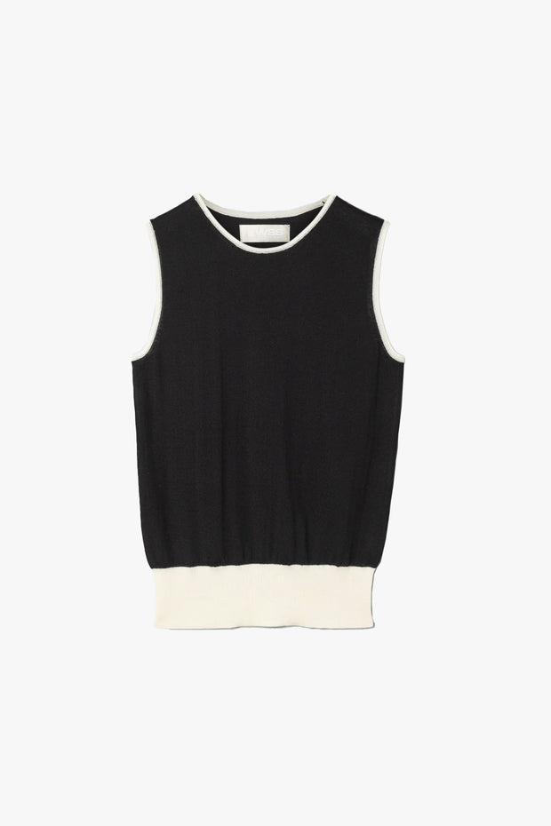 Classic Merino Tank Black Cream