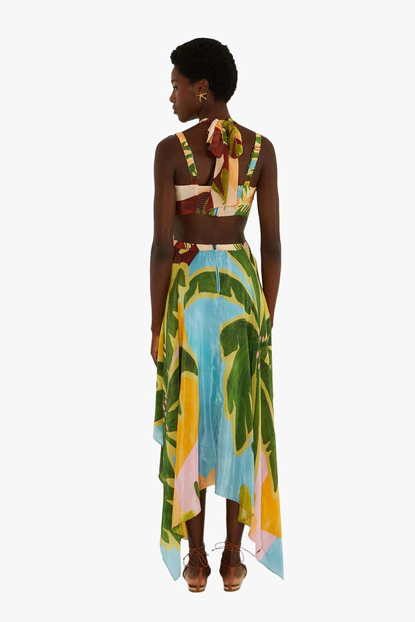 Tropical Painting Multicolor Maxi Dress