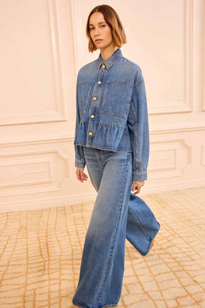 The Arquette Denim Peplum Jacket