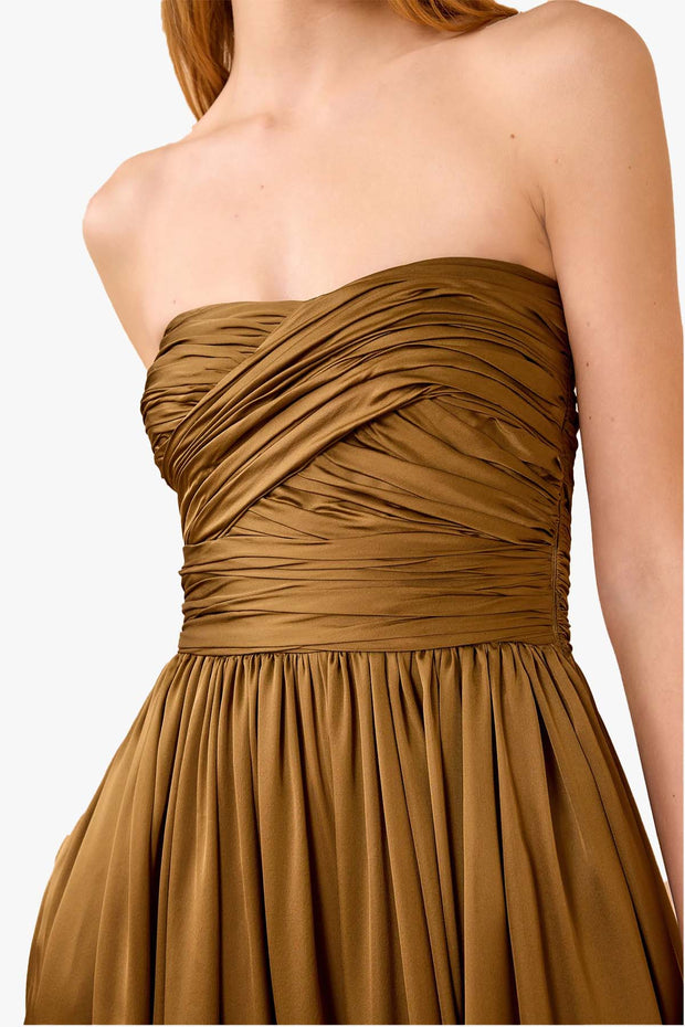 Anastasia Silk Wrapped Strapless Gown