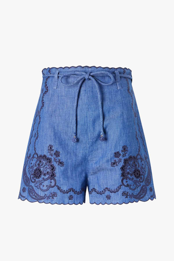 Echo Denim Appliqué Short