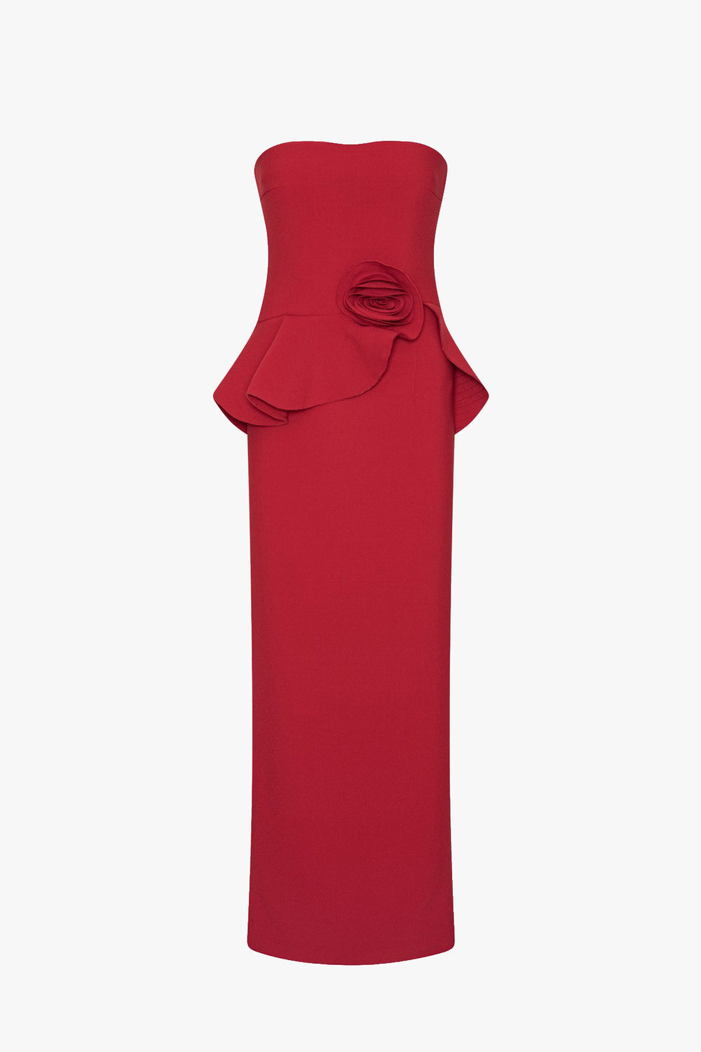 Long Flower Strapless Dress