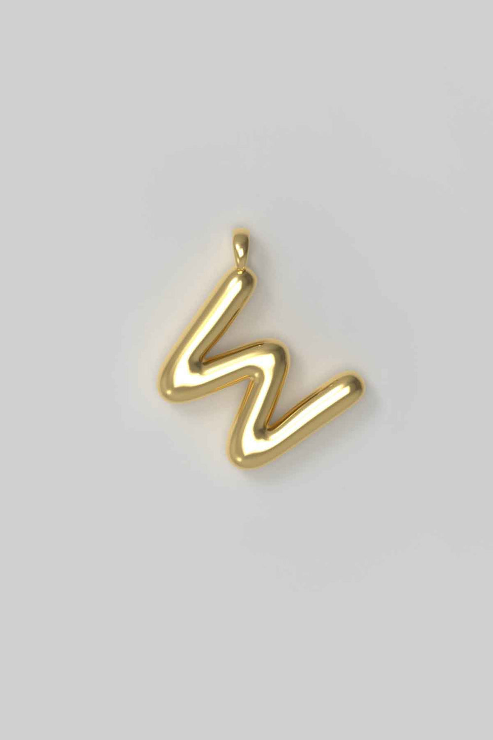 Letter charm Small W - Gold plated