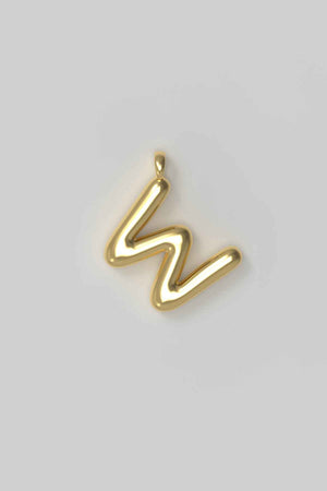 Letter charm Small W - Gold plated