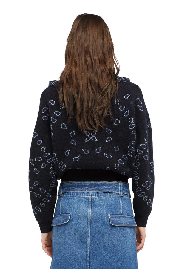Cardi-Bomber Bandana Jacquard