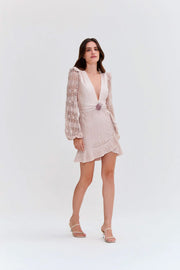 Seashell Lycra Long Sleeve Mini Dress