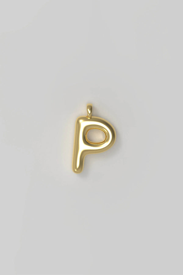 Letter charm Small P - Gold plated