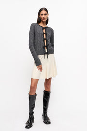 Cashmere Mix Tie String Cardigan