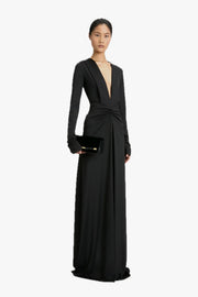 Long Sleeve Deep V-neck Gown
