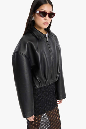 Bonded Boxy Leather Jacket