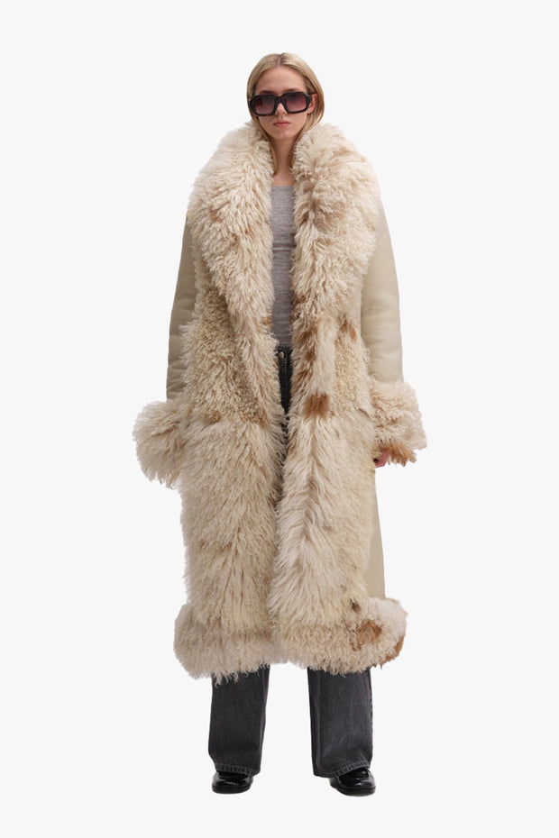 Long Hair Shearling Coat