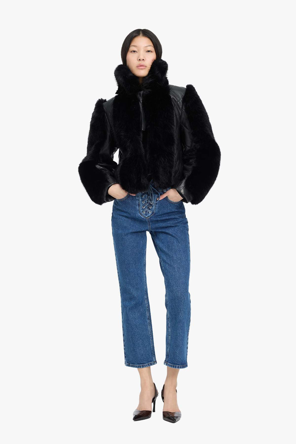 Faux Fur Leather Jacket