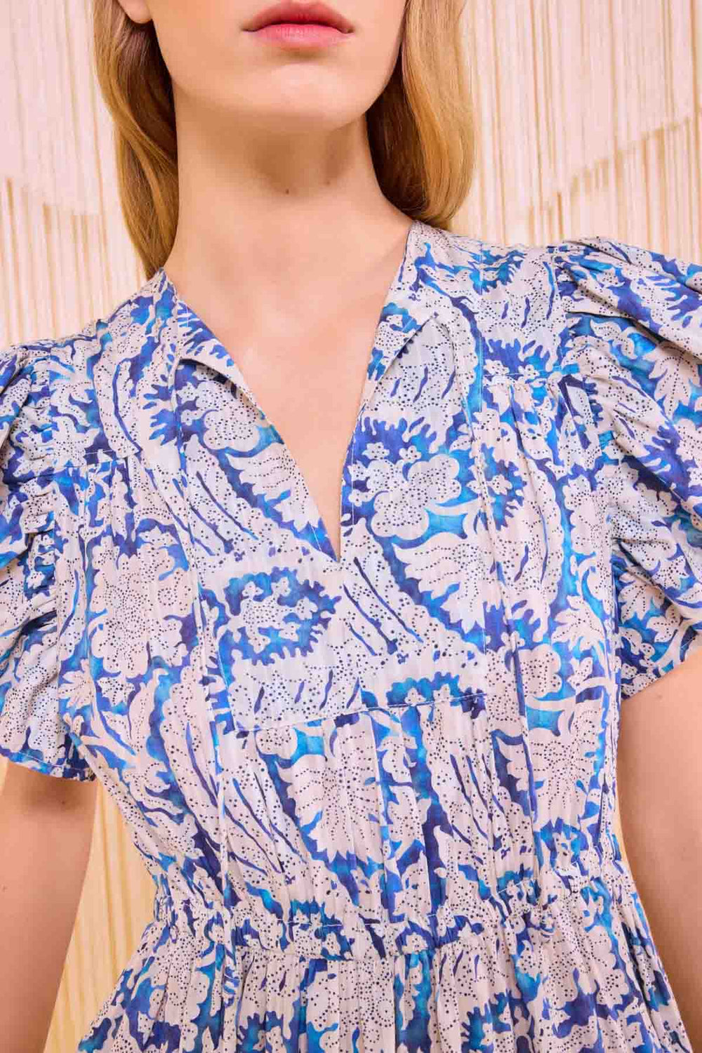 Kairi Flutter Sleeve Midi Dress