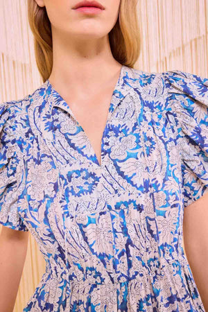 Kairi Flutter Sleeve Midi Dress