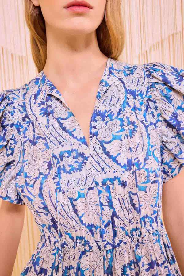 Kairi Flutter Sleeve Midi Dress