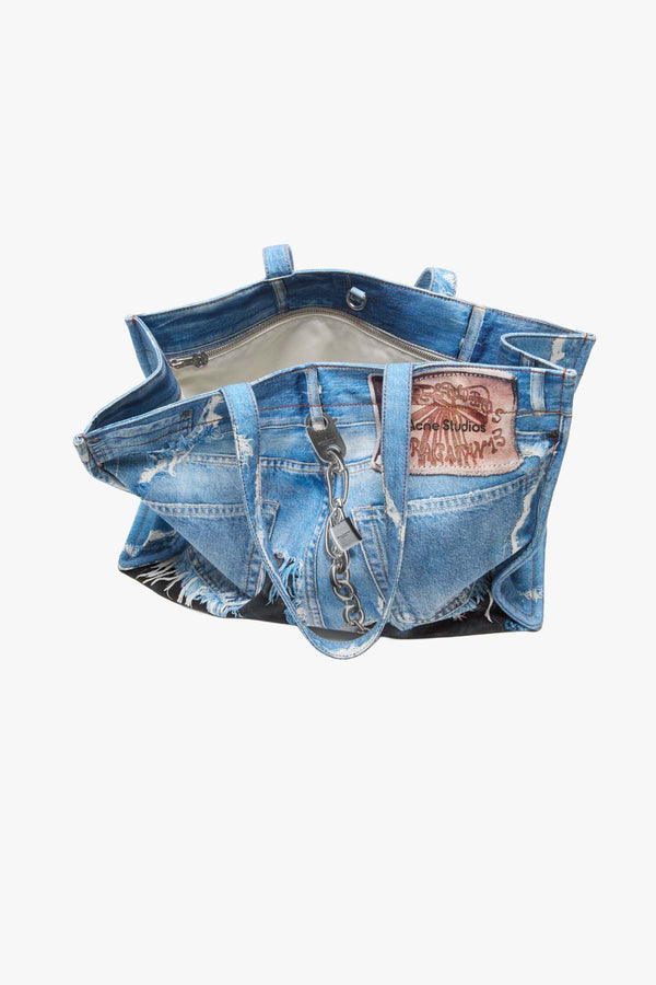 Denim Print Tote