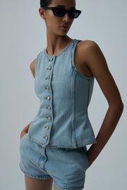 Denim Vest 01 Light Blue