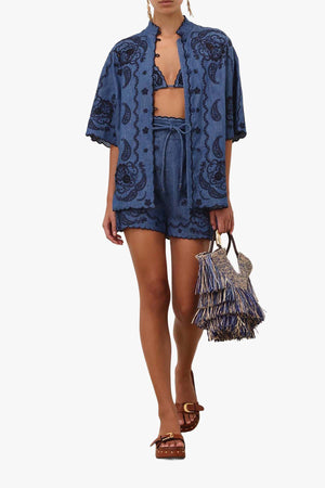 Aster Embroidered Denim Short
