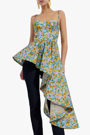 Clash Peplum Bustier Top