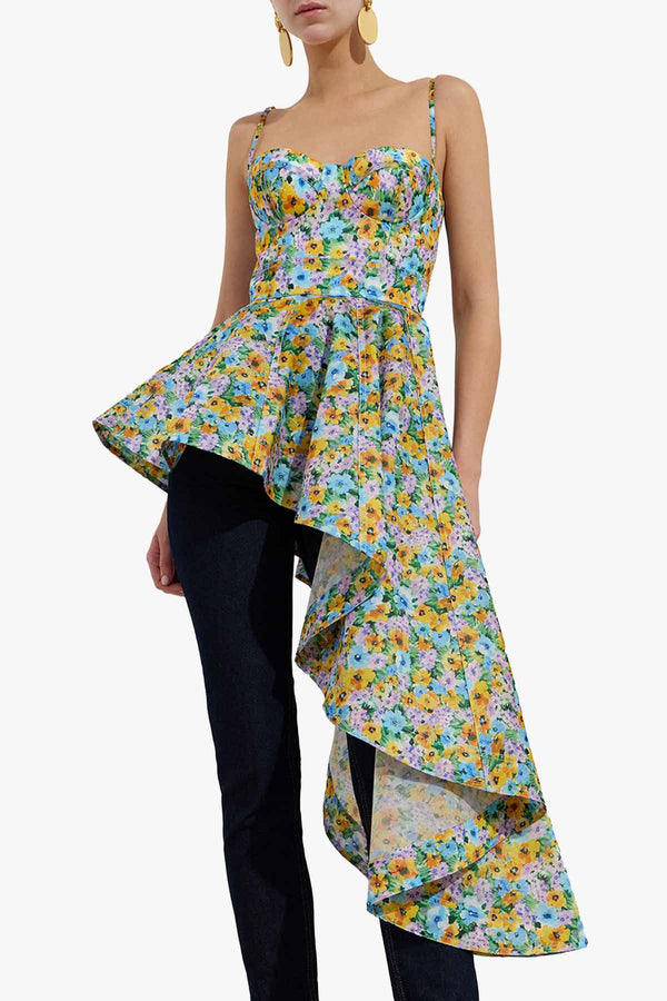 Clash Peplum Bustier Top
