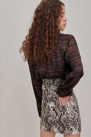 Virgi Python Printed Mini Skirt