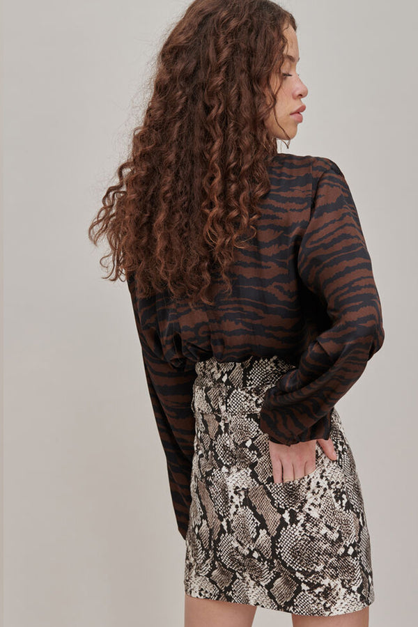 Virgi Python Printed Mini Skirt