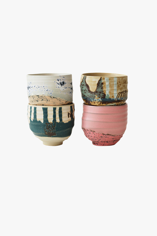 Artist Ceramics Coffee Cups (Set of 4)