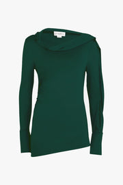 Long Sleeve Draped Jersey Top