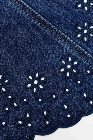 Denim Broderie Mini Dress