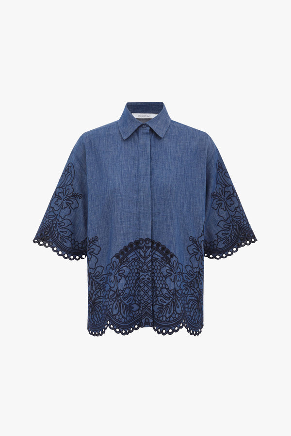 Coco Embroidered Denim Shirt