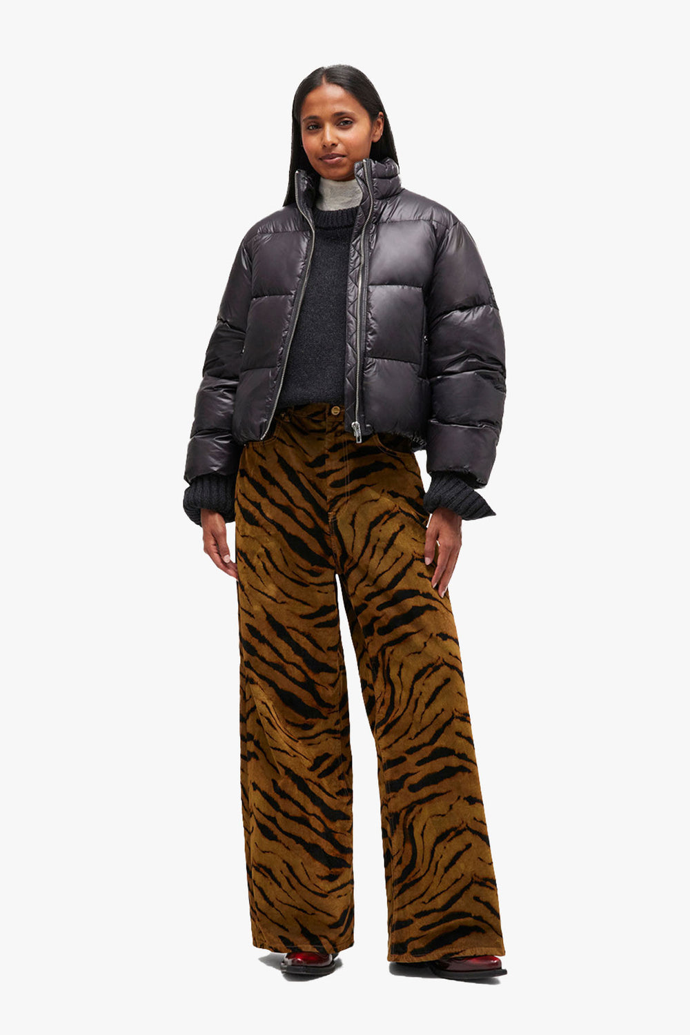 Shiny Nylon Short Puffer Jacket