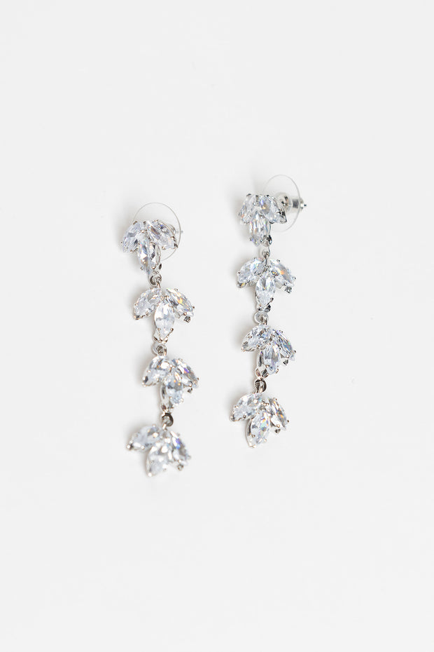 Diana Silver Leaf Drop Earrings