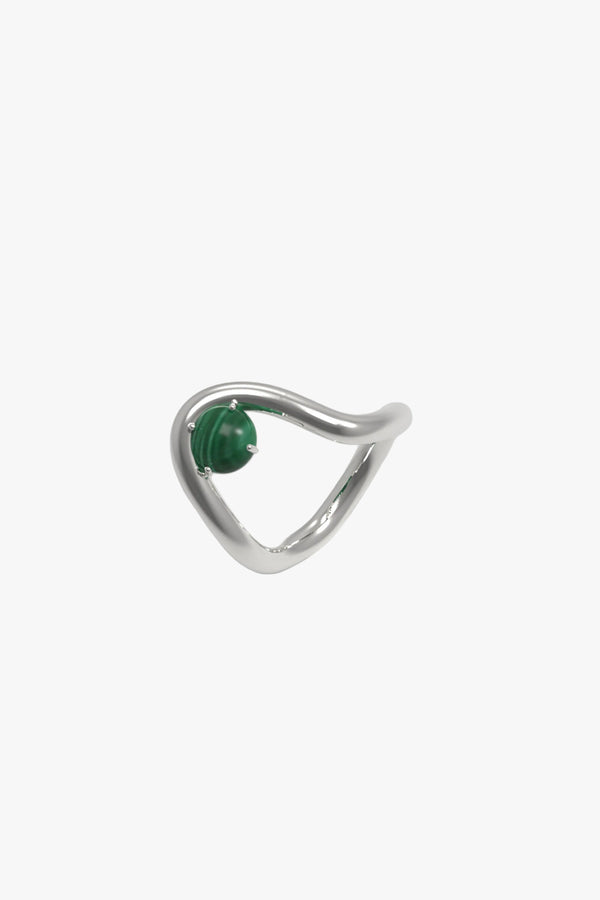 Band Ring II Malachite Silver