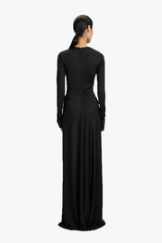 Long Sleeve Deep V-neck Gown