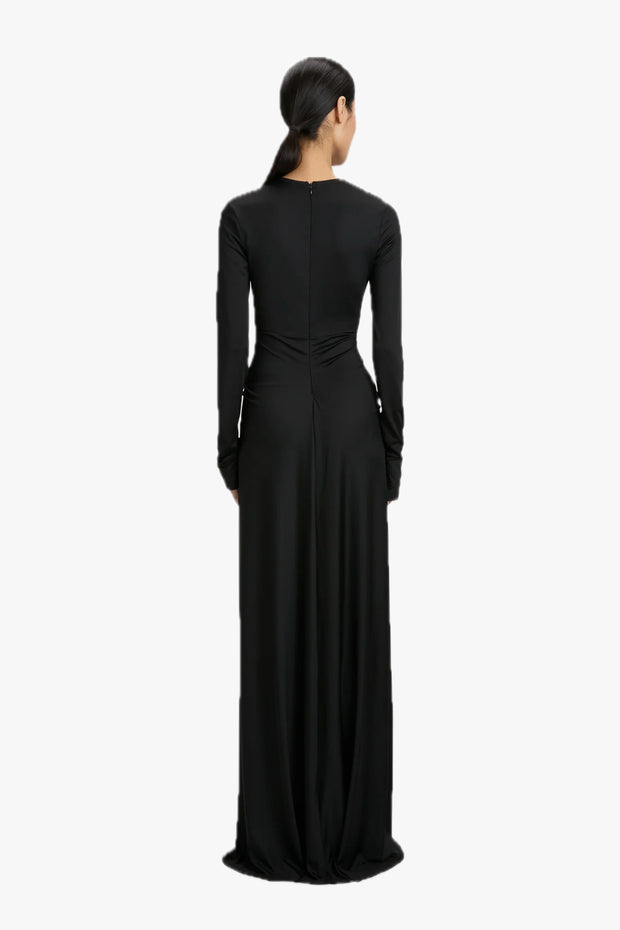 Long Sleeve Deep V-neck Gown