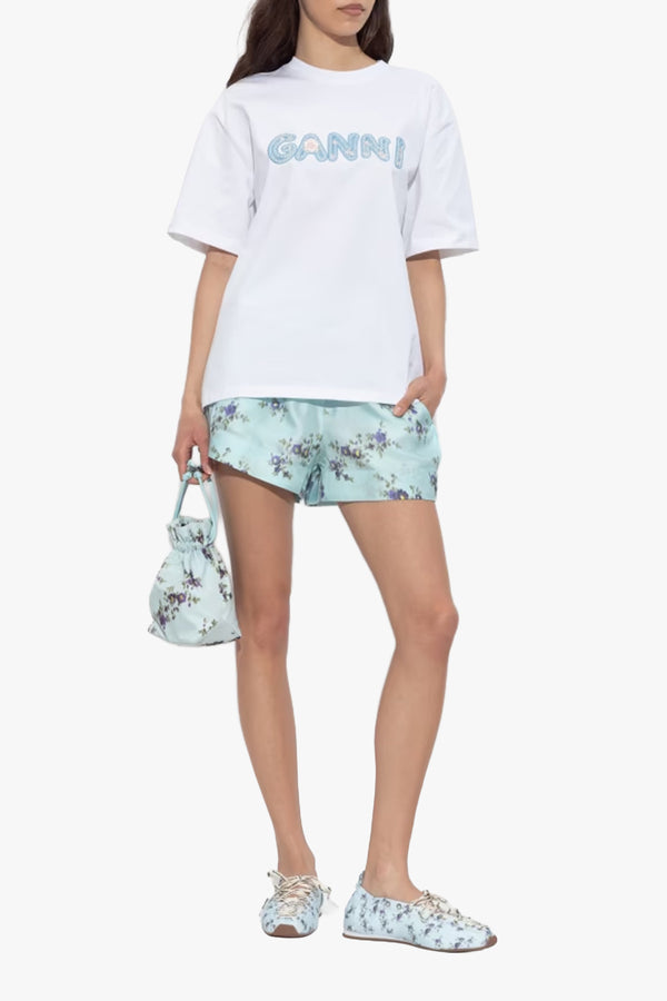 Heavy cotton Jersey Relaxed Fit Ganni EMB