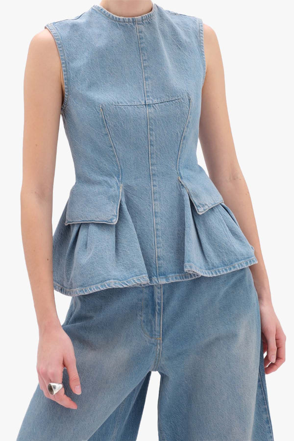 Peplum Denim Top