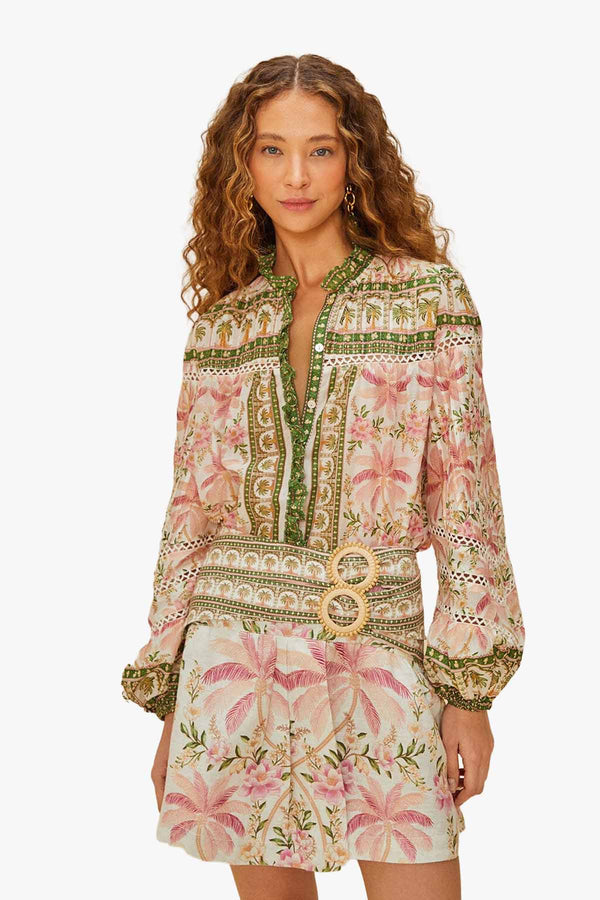 Palm Dream Double Waistband Mini Skirt