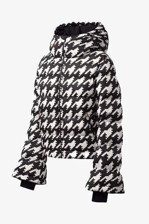 Houndstooth Polar Flare Down Jacket