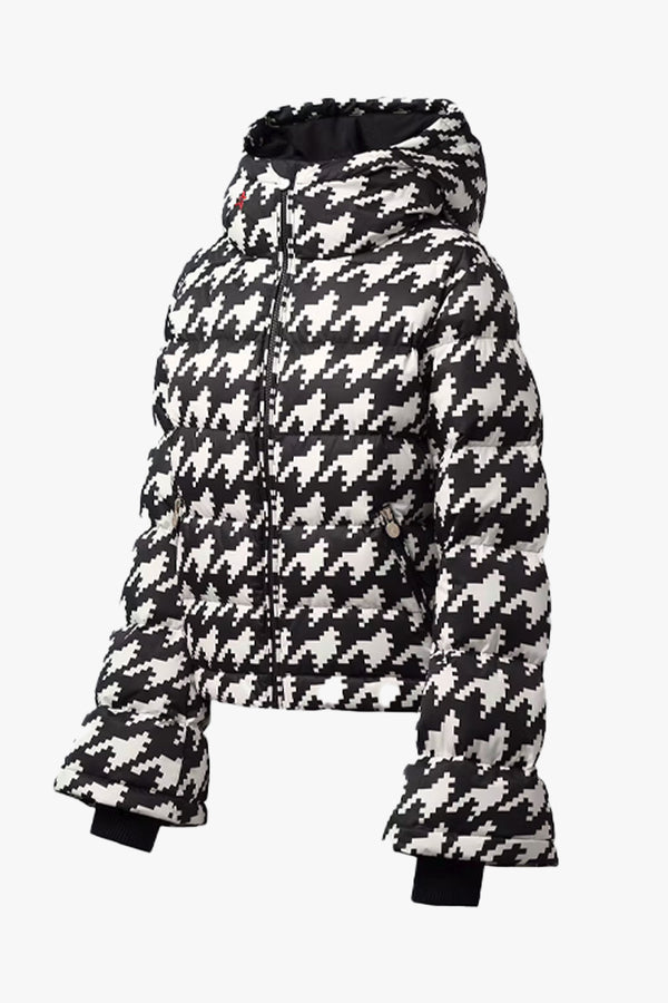 Houndstooth Polar Flare Down Jacket