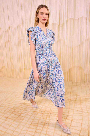 Kairi Flutter Sleeve Midi Dress