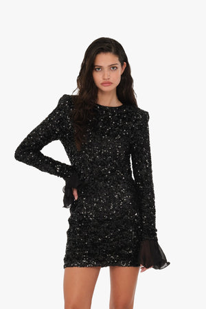 Sequins Mini Long Sleeve Dress